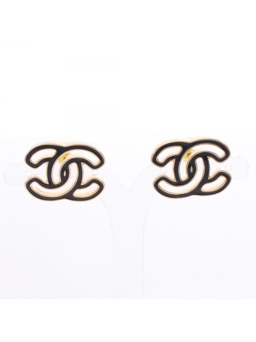 Chanel B24A Coco Mark Pierced Earrings #358140C10B